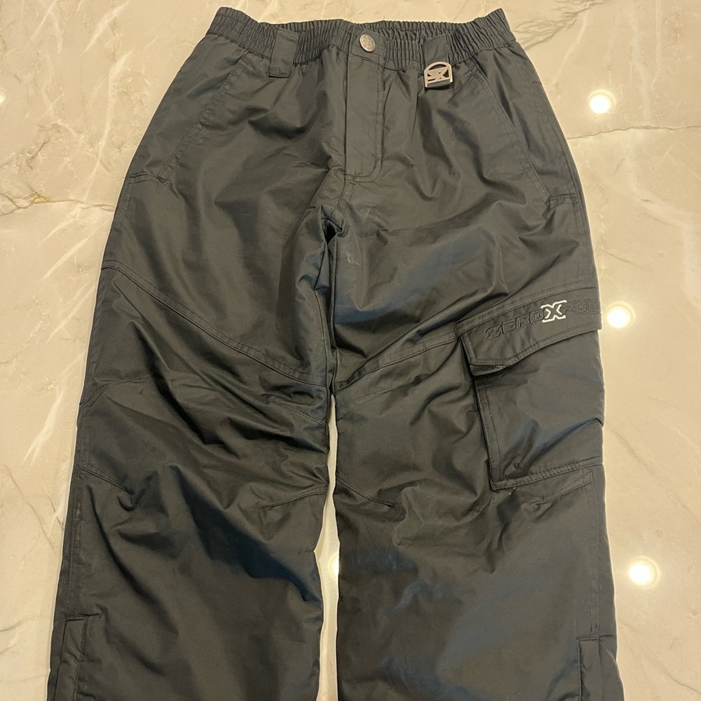 Kids Unisex ZeroXposur Black Snow Pants / Ski Pants  Size 10/12.